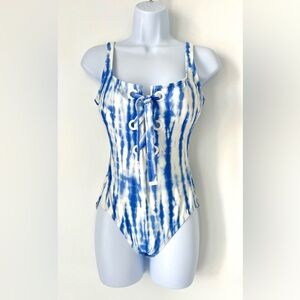 Michael Kors Lace-Up One-Poece Swimsuit